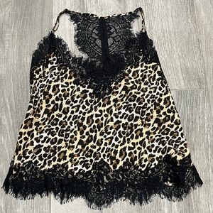 Gold Hawk leopard/ lace tank - XS